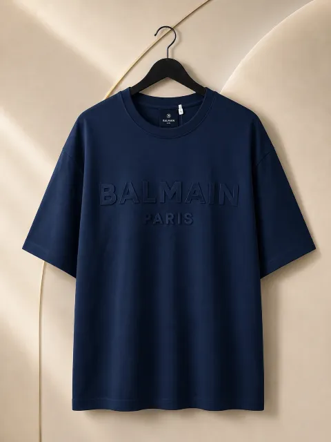 PTS04 Balmain Tshirt - Color: Navy Blue / Size: M